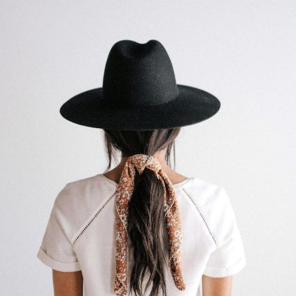 NWT GIGI PIP Scottie Wide Brim Fedora Hat Black Australian Wool Felt S/M - Picture 4 of 7